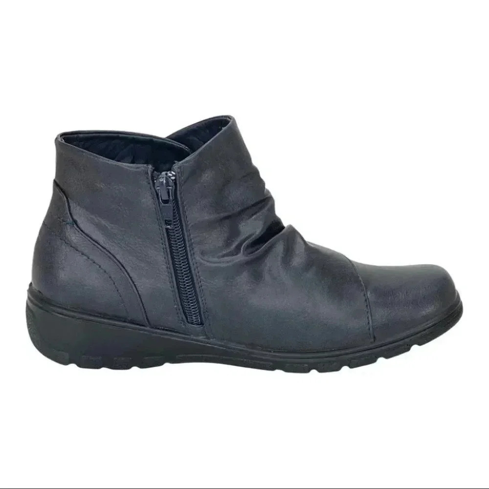 NWOB Easy Street Franny Navy Womens Ankle Boot Size 7.5N - Picture 3 of 12